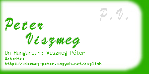 peter viszmeg business card
